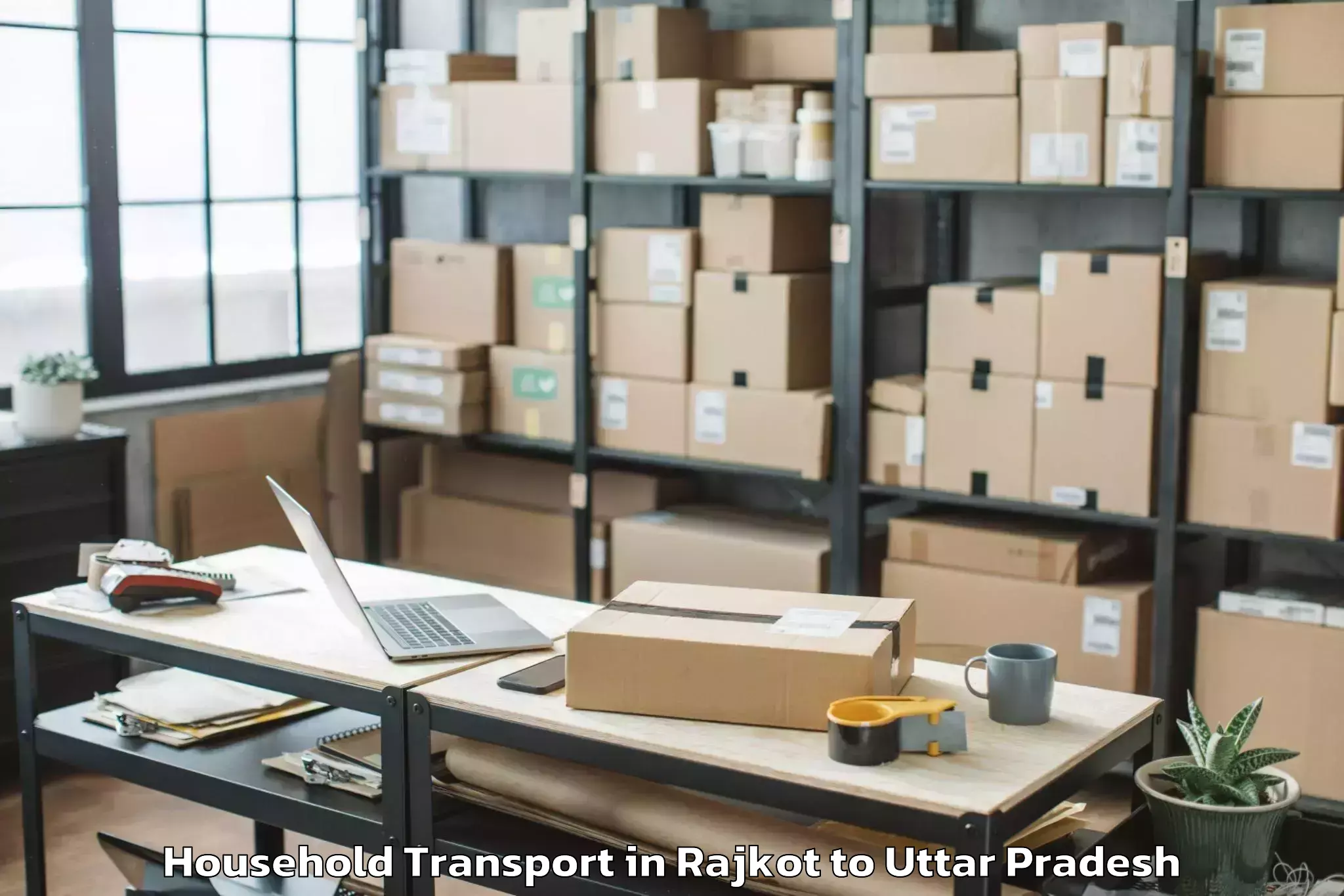 Quality Rajkot to Phoenix United Mall Bareily Household Transport